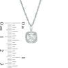 Thumbnail Image 3 of Lab-Created White Sapphire Cushion Frame Pendant and Stud Earrings Set in Sterling Silver
