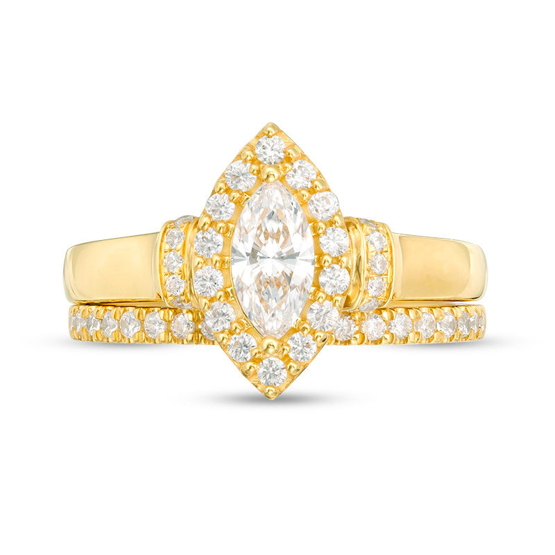 1 CT. T.W. Marquise Diamond Frame Collar Bridal Set in 14K Gold