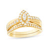 Thumbnail Image 0 of 5/8 CT. T.W. Marquise Diamond Frame Crossover Bridal Set in 14K Gold
