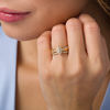 Thumbnail Image 1 of 5/8 CT. T.W. Marquise Diamond Frame Crossover Bridal Set in 14K Gold