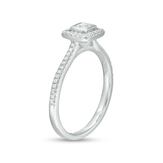 1/3 CT. T.w. Princess-Cut Diamond Frame Engagement Ring in 10K White Gold