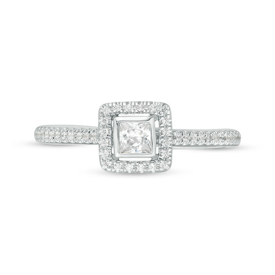 1/3 CT. T.w. Princess-Cut Diamond Frame Engagement Ring in 10K White Gold