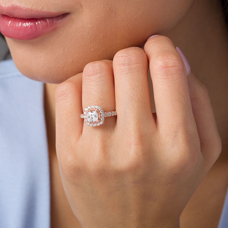 Sereena Rose Gold Cushion Diamond Halo Engagement Ring Setting  ER12141R1K44JJ