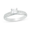 Thumbnail Image 0 of 1 CT. T.W. Princess-Cut Diamond Pavé Engagement Ring in 14K White Gold