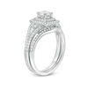 Thumbnail Image 2 of 1-1/5 CT. T.W. Diamond Double Cushion Frame Bridal Set in 14K White Gold