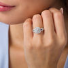 Thumbnail Image 2 of 1 CT. T.W. Diamond Double Cushion Frame Collar Vintage-Style Engagement Ring in 14K White Gold