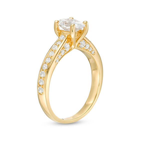 1-1/2 CT. T.w. Oval Diamond Pavé Engagement Ring in 14K Gold