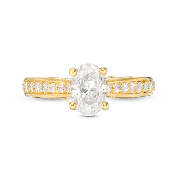 1-1/2 CT. T.w. Oval Diamond Pavé Engagement Ring in 14K Gold