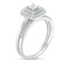 Thumbnail Image 3 of 1/4 CT. T.W. Diamond Double Cushion Frame Bridal Set in 10K White Gold