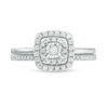Thumbnail Image 4 of 1/4 CT. T.W. Diamond Double Cushion Frame Bridal Set in 10K White Gold