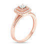 Thumbnail Image 3 of 1/4 CT. T.W. Diamond Double Cushion Frame Bridal Set in 10K Rose Gold