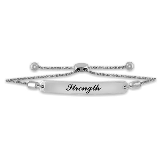 Engravable Bar Bolo Bracelet (1 Line) - 8.0"