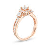 Thumbnail Image 3 of 1-1/4 CT. T.W. Princess-Cut Diamond Frame Three Stone Engagement Ring in 14K Rose Gold