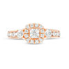 Thumbnail Image 4 of 1-1/4 CT. T.W. Princess-Cut Diamond Frame Three Stone Engagement Ring in 14K Rose Gold