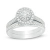 Thumbnail Image 1 of 1 CT. T.W. Diamond Double Frame Bridal Set in 10K White Gold