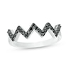 Thumbnail Image 1 of 1/3 CT. T.W. Black Diamond Zig-Zag Band in 10K White Gold