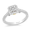 Thumbnail Image 1 of Enchanted Disney Ariel 1 CT. T.W. Princess-Cut Diamond Frame Engagement Ring in 14K Two-Tone Gold