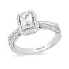 Thumbnail Image 1 of Enchanted Disney Princess 1-1/4 CT. T.W. Emerald-Cut Diamond Frame Engagement Ring in 14K White Gold