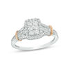 Thumbnail Image 1 of 1/2 CT. T.W. Diamond Rectangular Cushion Frame Collar Ring in 10K Two-Tone Gold