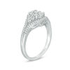 Thumbnail Image 2 of 1/2 CT. T.W. Oval Composite Diamond Tri-Sides Ring in 10K White Gold