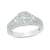 Thumbnail Image 1 of 1/2 CT. T.W. Baguette and Round Composite Diamond Frame Collar Ring in 10K White Gold