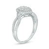 Thumbnail Image 2 of 1/2 CT. T.W. Diamond Pear-Shaped Frame Tri-Sides Ring in 10K White Gold