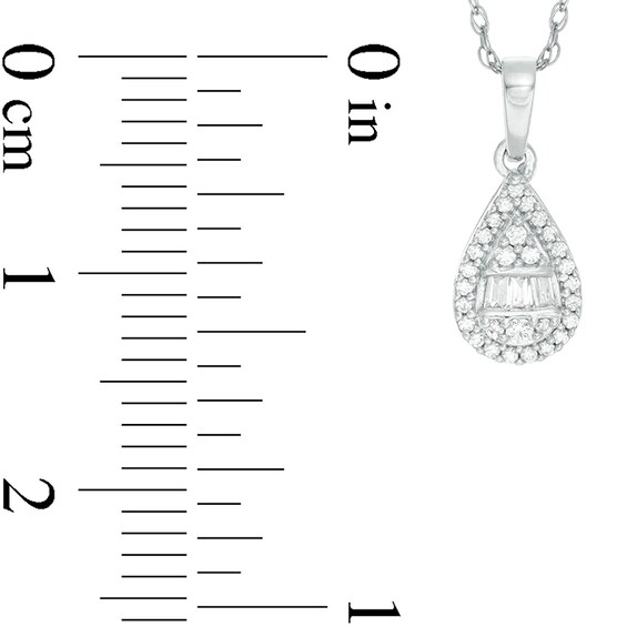1/6 CT. T.w. Pear-Shaped Multi-Diamond Frame Pendant in 10K White Gold