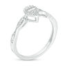Thumbnail Image 2 of 1/6 CT. T.W. Composite Pear-Shaped Diamond Frame Twist Promise Ring in 10K White Gold