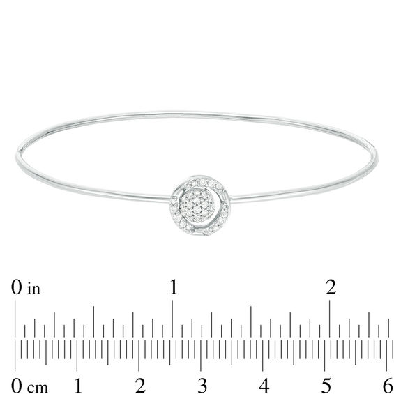 1/4 CT. T.w. Composite Diamond Flex Swirl Bangle in 10K White Gold