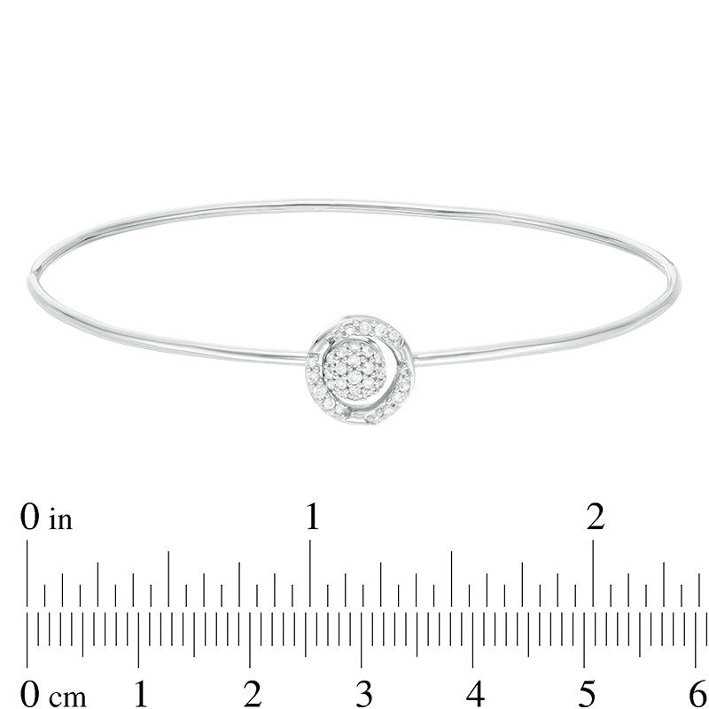 Main Image 3 of 1/4 CT. T.W. Composite Diamond Flex Swirl Bangle in 10K White Gold