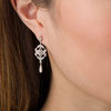 Thumbnail Image 2 of 1/10 CT. T.W. Diamond Filigree Vintage-Style Drop Earrings in Sterling Silver