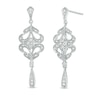 Thumbnail Image 1 of 1/10 CT. T.W. Diamond Filigree Vintage-Style Drop Earrings in Sterling Silver