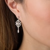 Thumbnail Image 2 of 1/10 CT. T.W. Diamond Filigree Vintage-Style Drop Earrings in Sterling Silver
