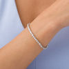 Thumbnail Image 1 of 1 CT. T.W. Baguette and Round Diamond Tennis Bracelet in 10K White Gold