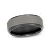 Thumbnail Image 1 of 8.0mm Matte Step Edge Wedding Band in Two-Tone Tantalum