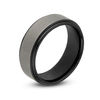 Thumbnail Image 1 of Men's 8.0mm Matte Step Edge Wedding Band in Two-Tone Tantalum