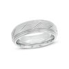 Thumbnail Image 1 of 7.0mm Grooved Satin Wedding Band in Tantalum