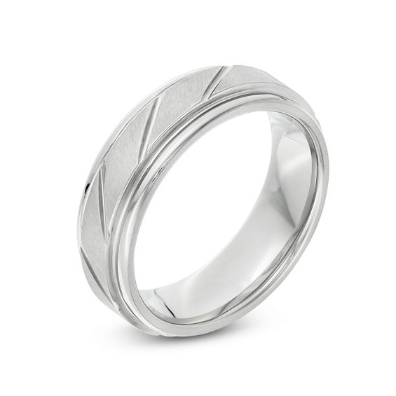 7.0mm Grooved Satin Wedding Band in Tantalum