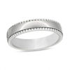 Thumbnail Image 1 of Men's 8.0mm Satin Coin Edge Wedding Band in Tantalum