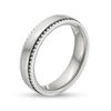 Thumbnail Image 2 of Men's 8.0mm Satin Coin Edge Wedding Band in Tantalum