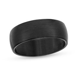 8.0mm Satin Wedding Band in Black IP Tantalum