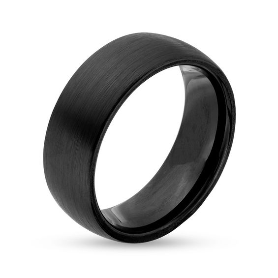 8.0mm Satin Wedding Band in Black IP Tantalum