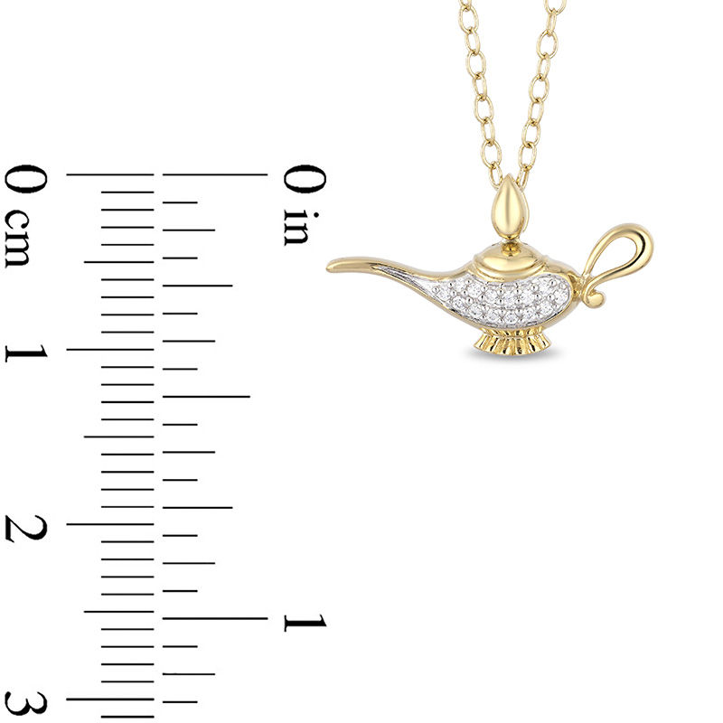Main Image 2 of Enchanted Disney Jasmine Diamond Accent Genie Lamp Pendant in 10K Gold - 19"