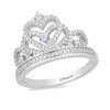 Thumbnail Image 1 of Enchanted Disney Princess 1/3 CT. T.W. Diamond Heart-Top Tiara Ring in 10K White Gold