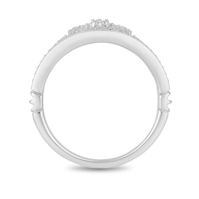 Main Image 3 of Enchanted Disney Princess 1/3 CT. T.W. Diamond Heart-Top Tiara Ring in 10K White Gold