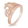 Enchanted Disney Princess 1/3 CT. T.W. Diamond Heart-Top Tiara Ring in 10K Rose Gold