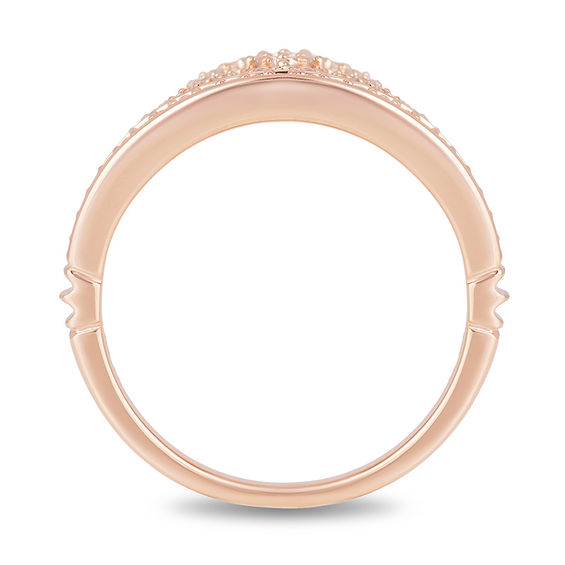Enchanted Disney Princess 1/3 CT. T.w. Diamond Heart-Top Tiara Ring in 10K Rose Gold