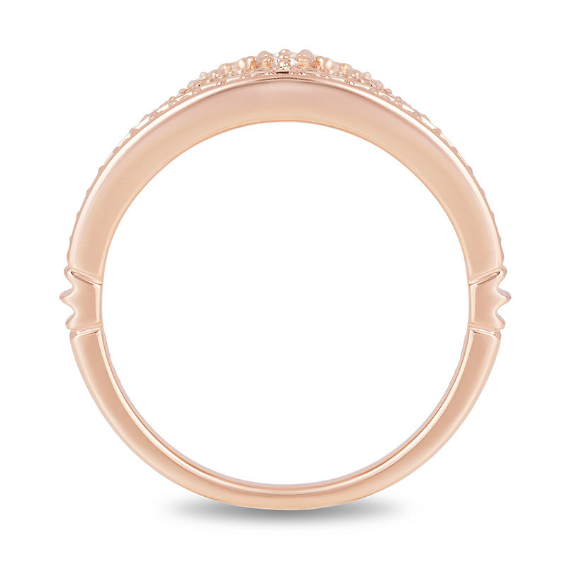 Enchanted Disney Princess 1/3 CT. T.W. Diamond Heart-Top Tiara Ring in 10K Rose Gold