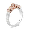 Thumbnail Image 2 of Enchanted Disney Princess 1/8 CT. T.W. Diamond Crown Ring in Sterling Silver and 10K Rose Gold