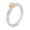 Thumbnail Image 1 of Enchanted Disney Belle 1/10 CT. T.W. Diamond Rose Ring in Sterling Silver and 10K Gold